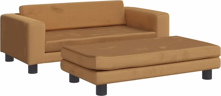 Lettino per Cani con Estensione Marrone 100x50x30 cm in Velluto
