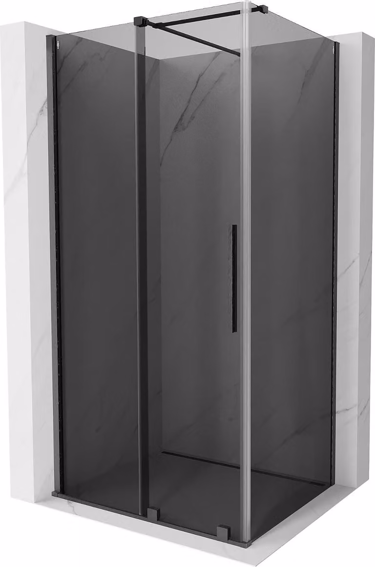 Mexen Velar cabina doccia scorrevole 120 x 80 cm, grafite, canna di fucile spazzolato - 871-120-080-41-66