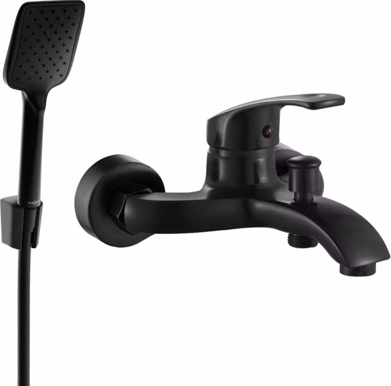 Mexen Fabia R62 rubinetto da vasca con set doccia, nero - 74653R62-70