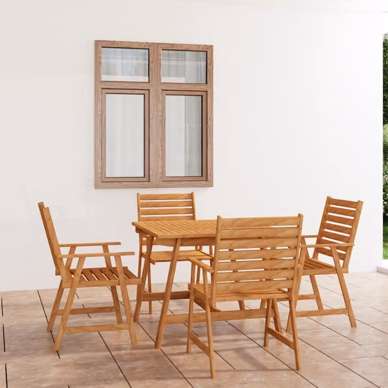 Maison Exclusive - Set da pranzo da giardino in legno massello di acacia, 5 pezzi