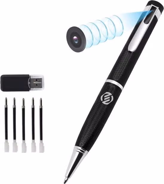 Mini Cassa Segreta con Compact Camera Nascosta per Spionaggio, Colore Nero