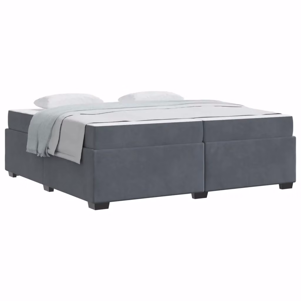 Struttura del letto moderna vidaXL in tessuto grigio con legno ingegnerizzato L/P: 200 x 200 cm – 2