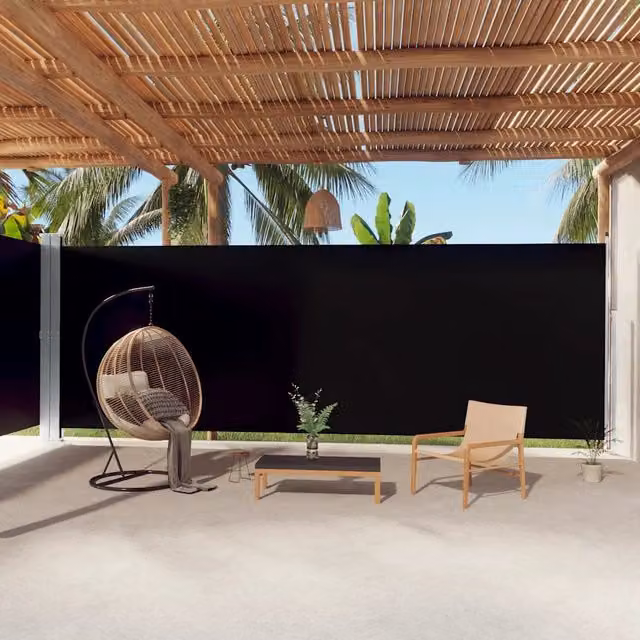 Tenda da Sole Laterale Retrattile Videx Nera in Poliestere L: 1000 cm, H: 220 cm – 1