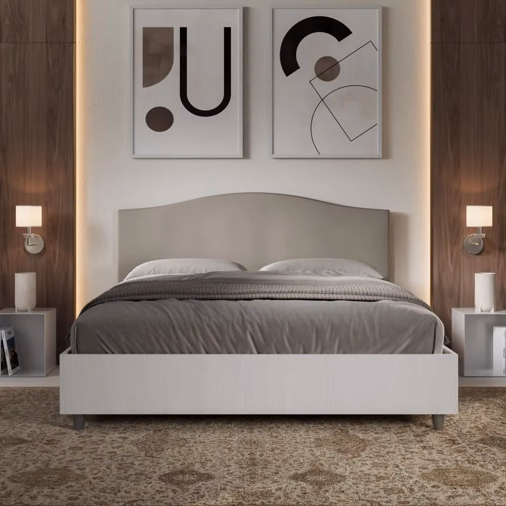 Letto Matrimoniale Grace GIORDANOSHOP Beige L/P/H: 160 x 200 x 115 cm – 2