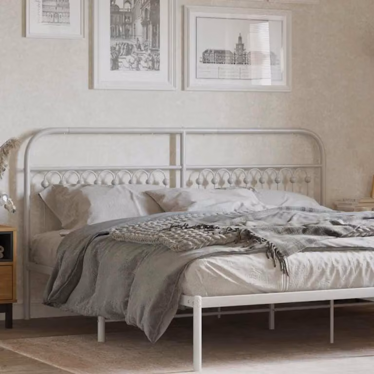 Testiera di ricambio in metallo vidaXL bianca per letto 180x200 cm