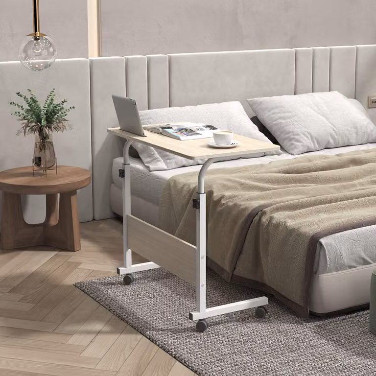 Tavolo da lavoro mobile, con altezza regolabile, 80 x 40 cm, tavolino per computer o come accessorio per divani letto
