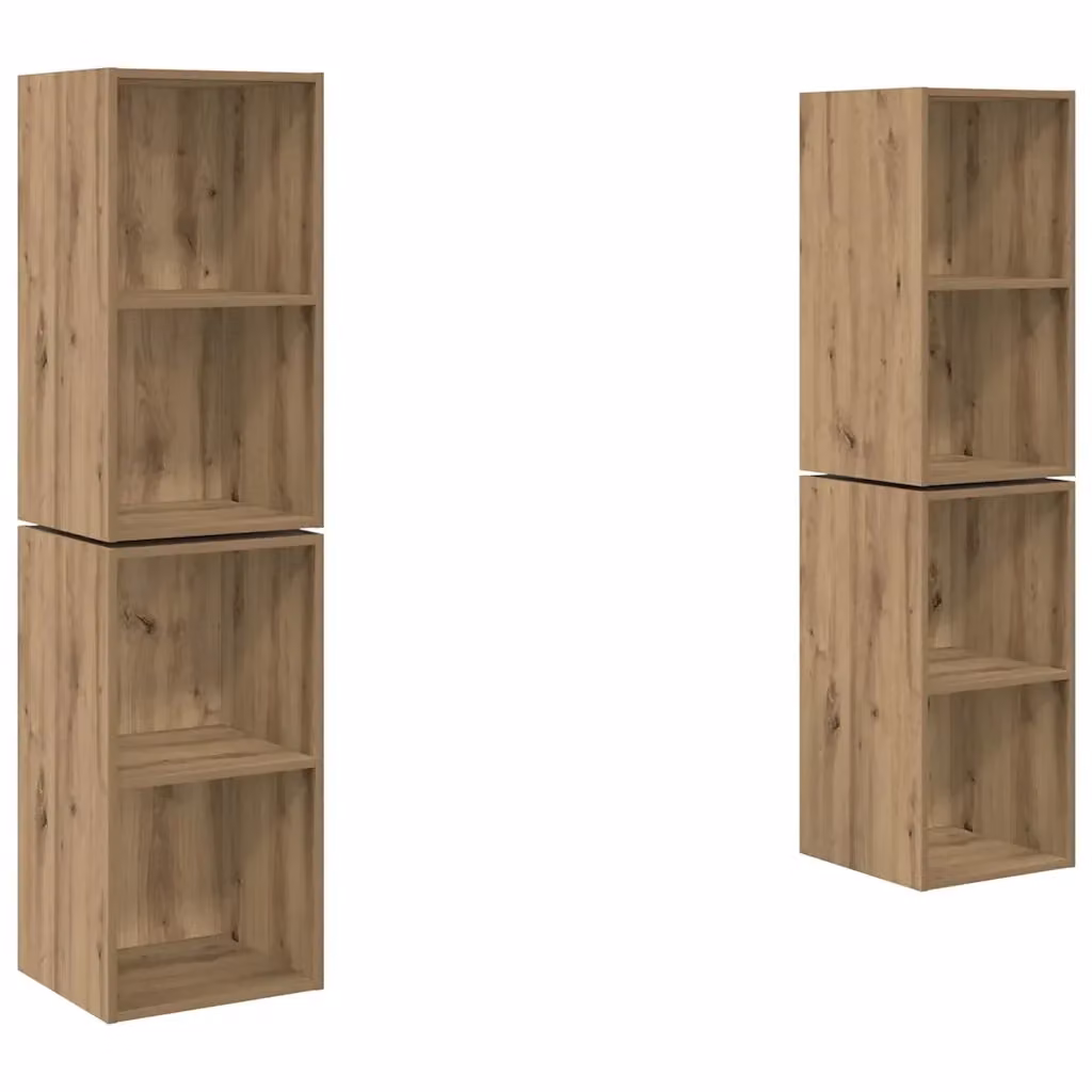 Set mobile TV vidaXL in legno ingegnerizzato stile rustico colore rovere marrone per soggiorno – 2