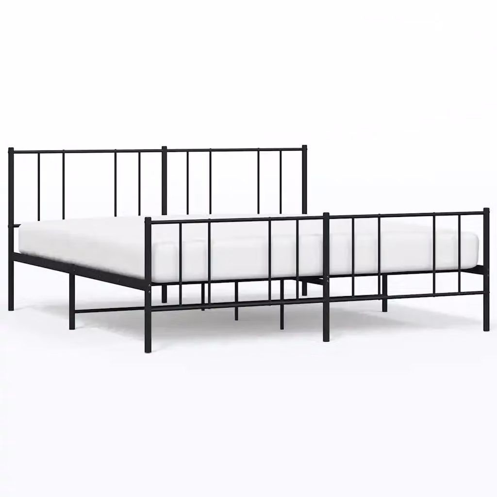 Giroletto vidaXL con pediera in metallo nero L/P/H: 180 x 200 x 187 cm – 2