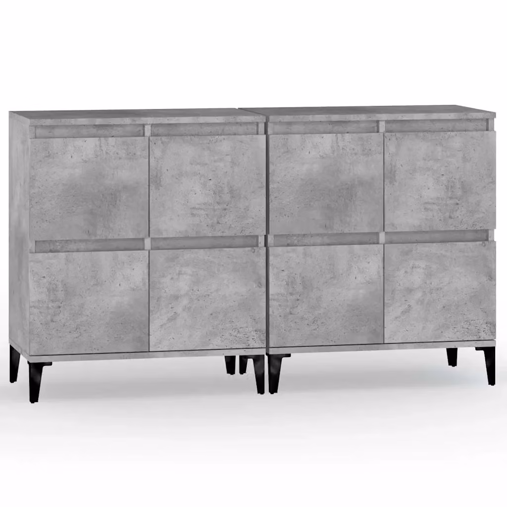 Set di 2 credenze vidaXL in legno e metallo grigio per sala da pranzo L/P/H: 60 x 35 x 70 cm – 2