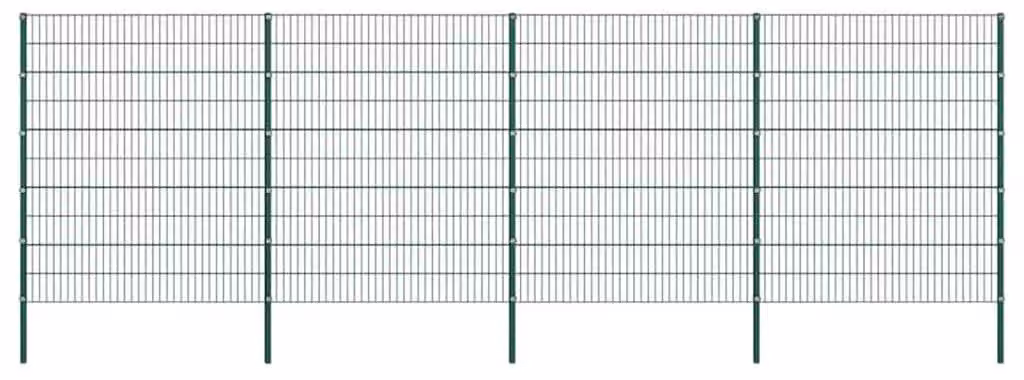 Maison Exclusive - Pannello per recinzione con pilastro in ferro, 867 x 200 cm, colore verde