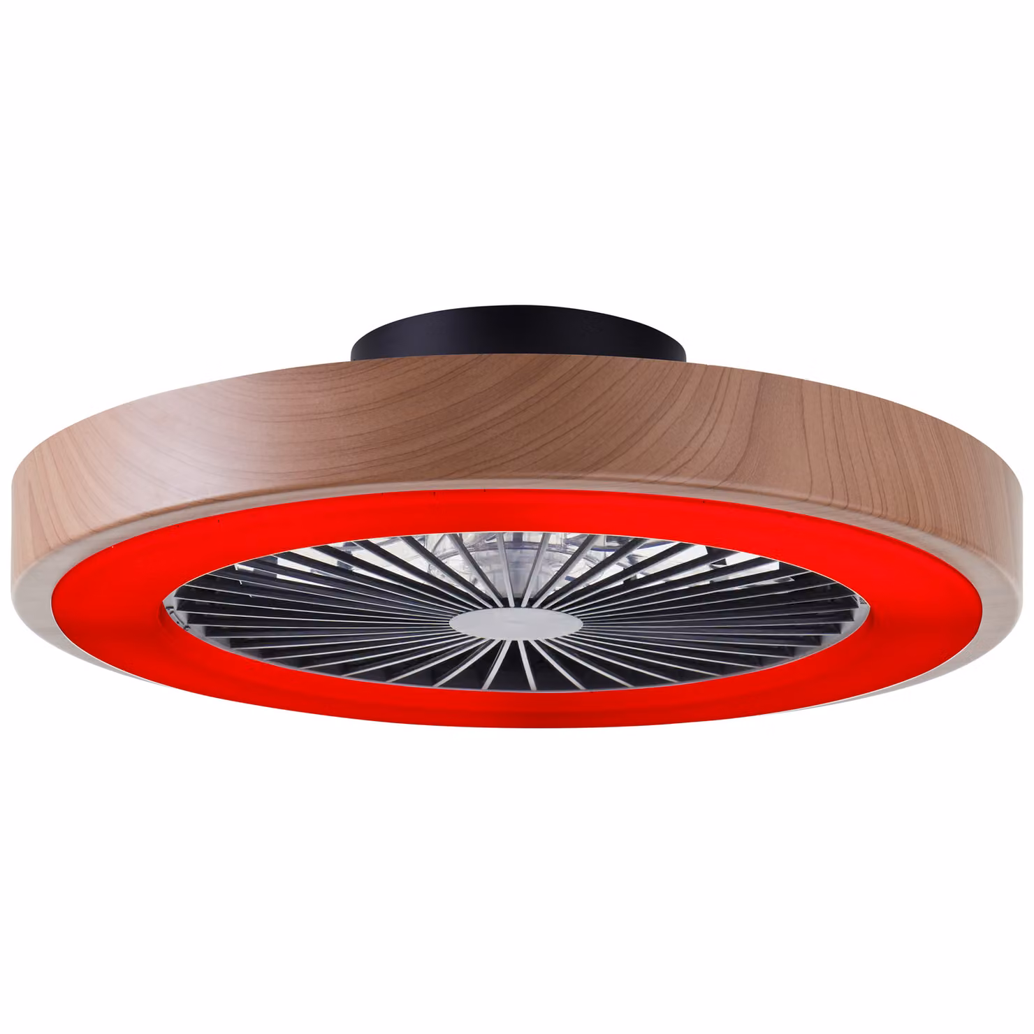 BRILLANTE ventilatore a soffitto SLIMLINE in look legno | Ø 49cm | 40W 4700 lumen 3000 - 6500 lumen | plastica/metallo