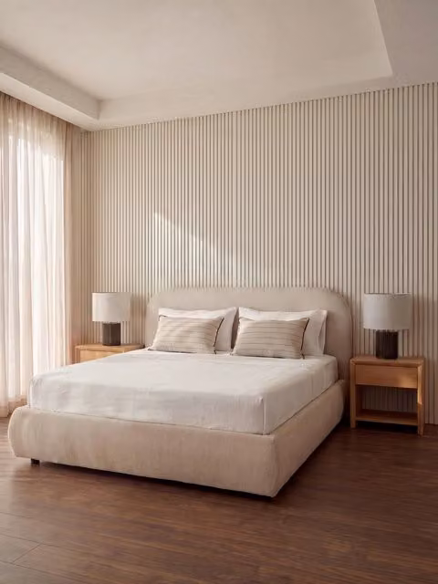 Divano letto imbottito Olbia Kenay Home beige L: 150 cm, P: 190 cm