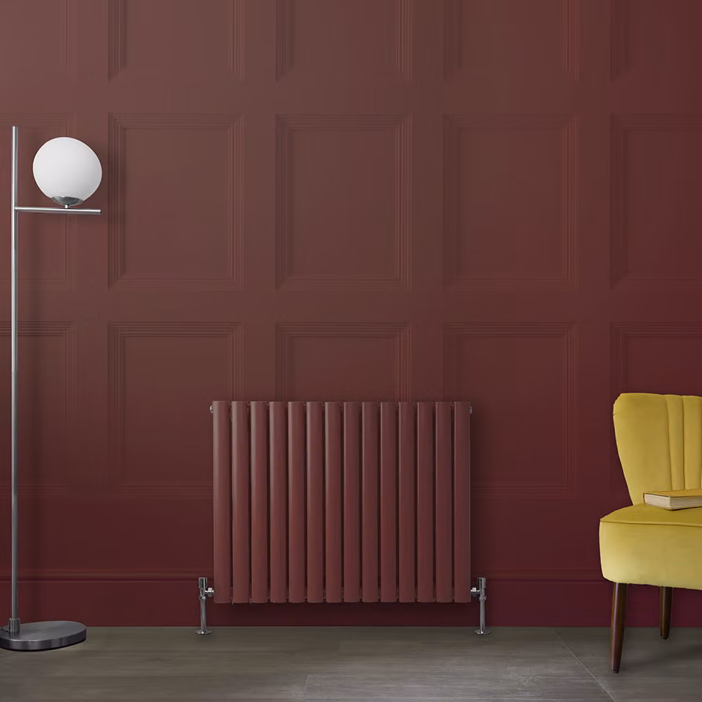 Radiatore di Design Orizzontale  Rosso (Booth Rosso) -  635mm x 826mm - Pannello Singolo  - Revive