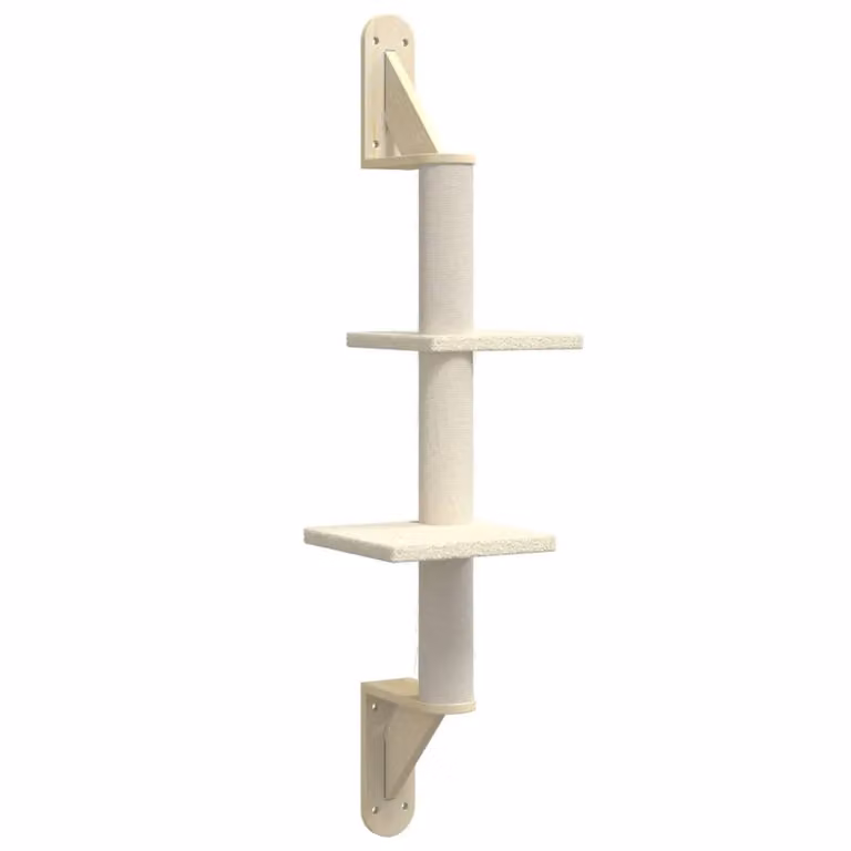 Albero per Gatti con Tiragraffi a Parete Crema 108 cm