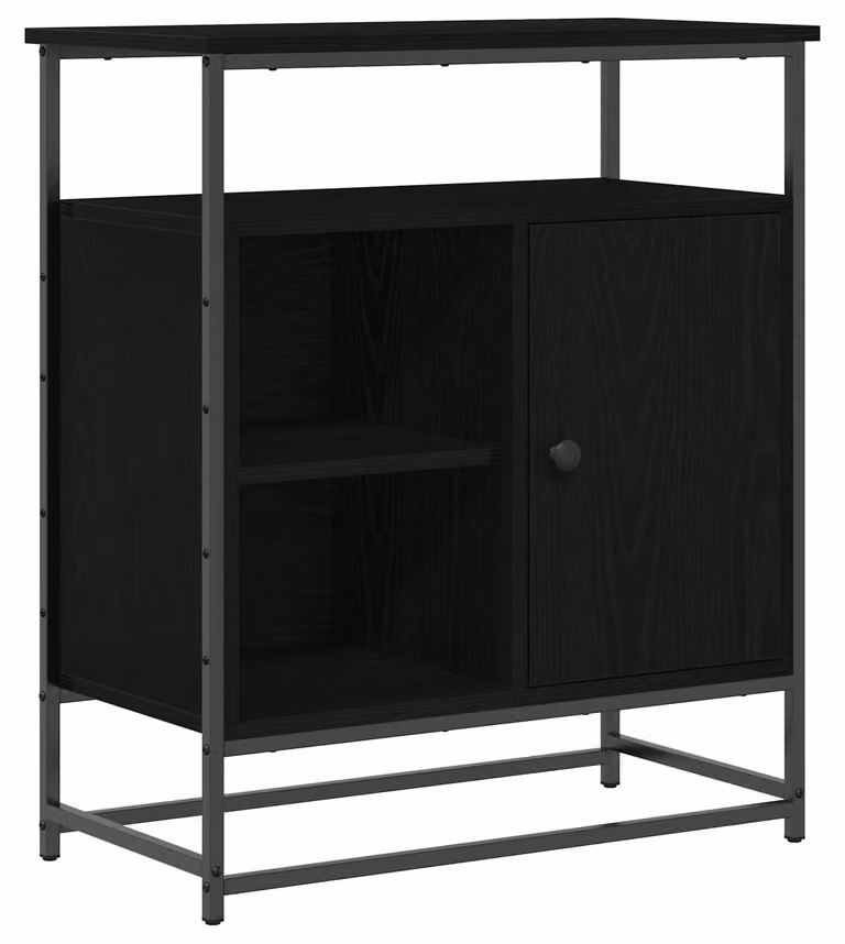 Credenza Rovere Nero 69 x 35 x 80 cm Legno multistrato