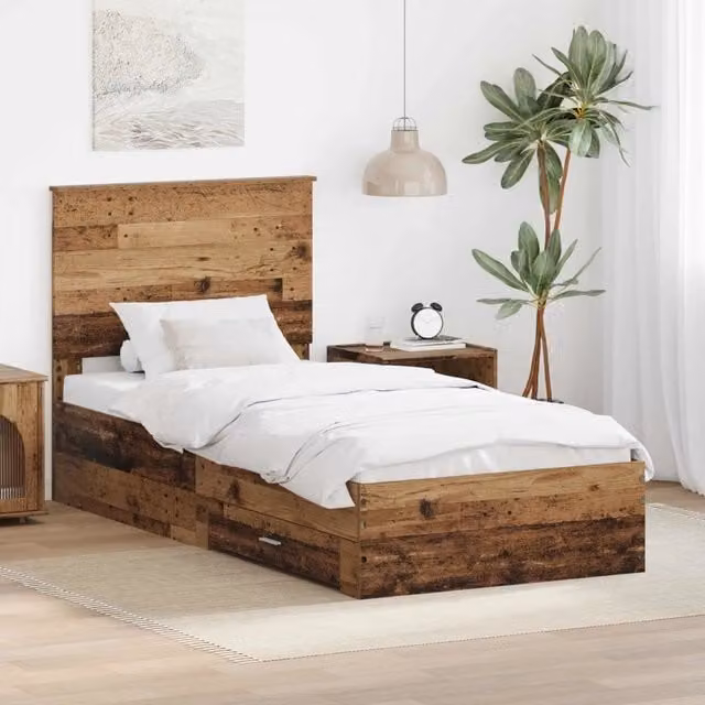 Struttura del letto con cassetto Legno vecchio 90 x 200 cm 3409710
