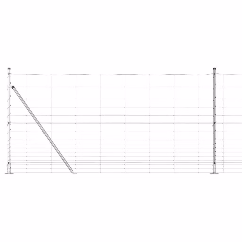 Recinzione Metallica Saldata vidaXL in Acciaio Zincato Argento con Base in Cemento L: 2,5 m, H: 1,2 m – 2