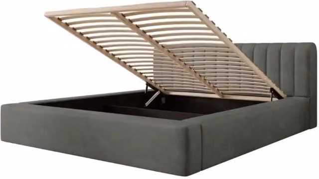 Lettino CERVIN Meublorama in velluto verde con rete sollevabile L: 160 cm, P: 200 cm, H: 86 cm – 1