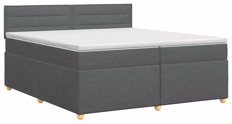 Letto a molle con materasso grigio scuro 200 x 200 cm in tessuto