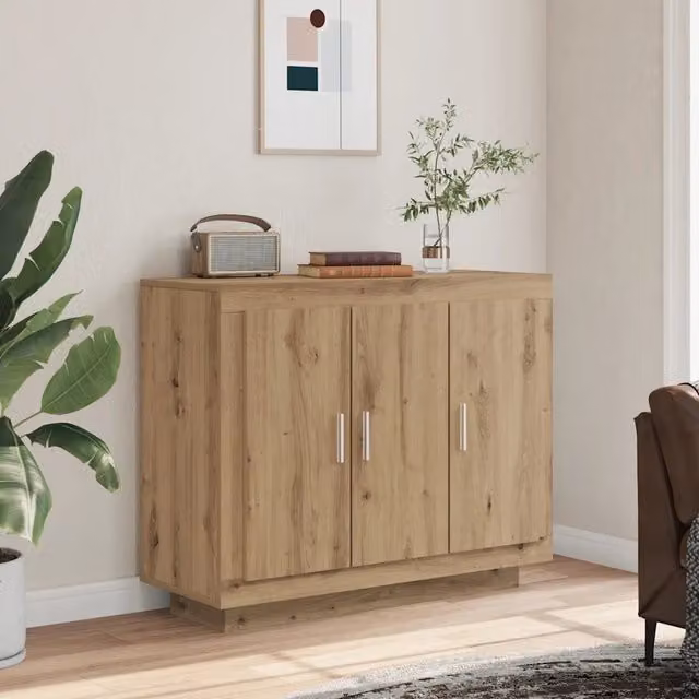 Credenza Buffet Design Mania in Legno Rovere Marrone Moderno L: 92 cm, P: 35 cm, H: 75 cm
