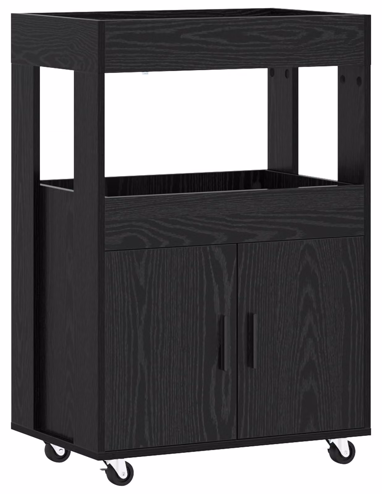 Carrello bar in legno effetto noce scuro, dimensioni 60 x 39,5 x 89 cm