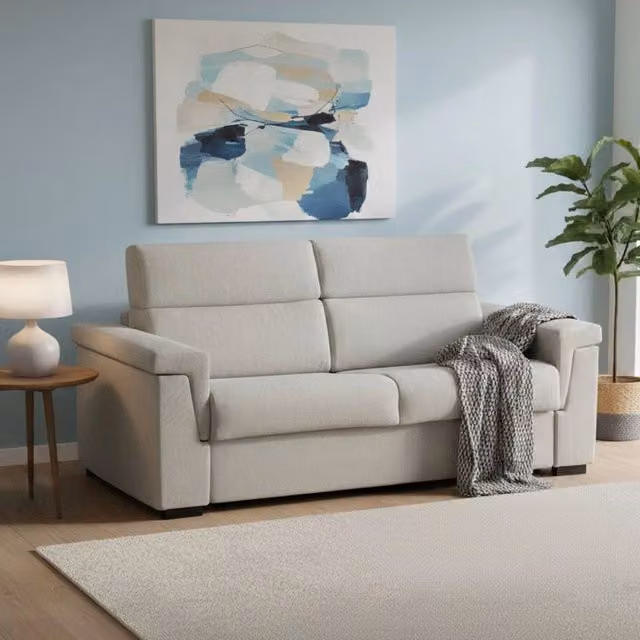 Divano Letto Nus DMORA 3 Posti Sfoderabile Beige L: 225 cm, P: 95 cm – 1