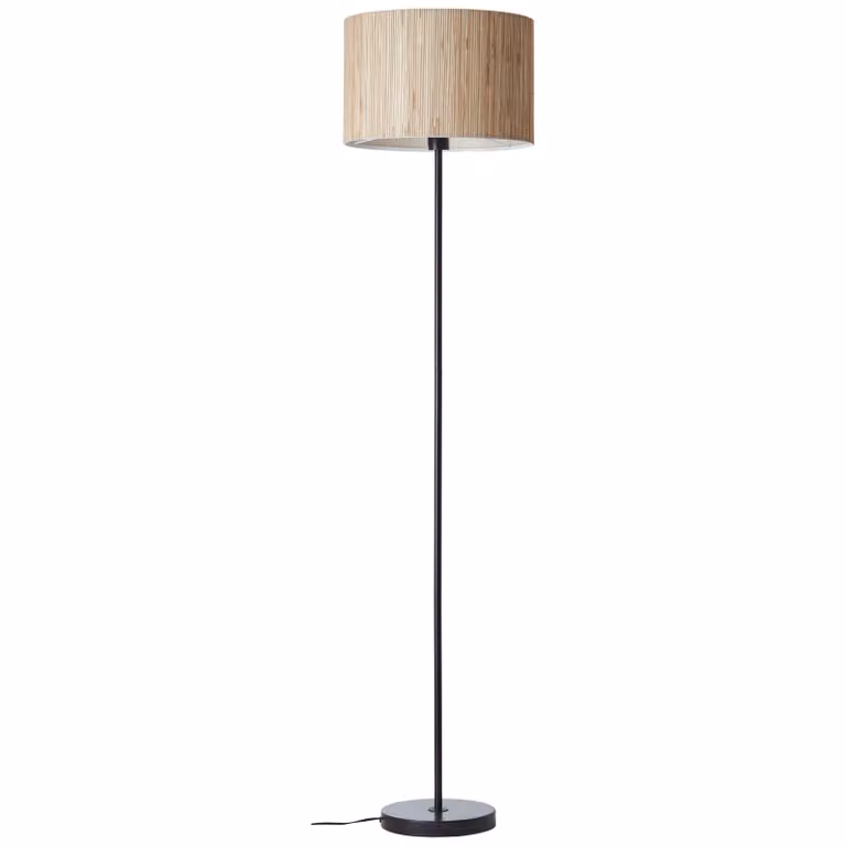 BRILLIANT Wimea Lampada da terra nero/naturale 93108/76