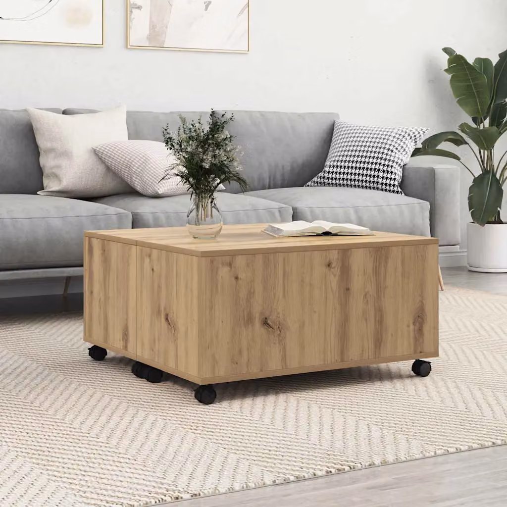 vidaXL Tavolino da salotto moderno in rovere marrone, L 75 cm x P 75 cm x H 38 cm