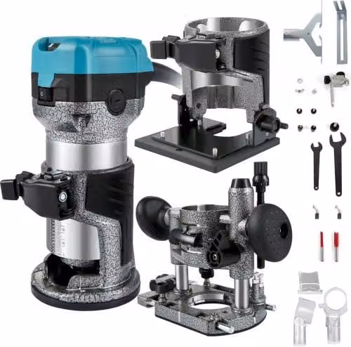 VEVOR Rifilatore Fresatrice Verticale per Legno Elettrica 710W 220V con Velocità Regolabile 13000-33000 RPM in Lega di Alluminio Multicolore