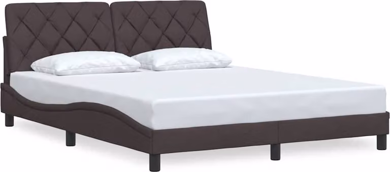 Struttura letto senza materasso in tessuto marrone scuro 160x200 cm