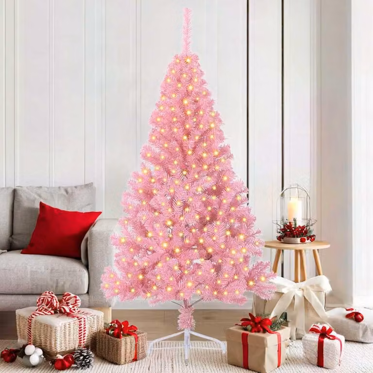 Maison Exclusive - Albero di Natale artificiale preilluminato Rosa 180 cm PVC