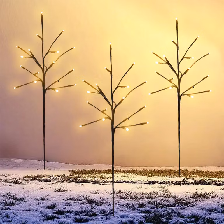Set di 3 rami luminosi a LED - 60 LED - rami decorativi per arbusti da esterno