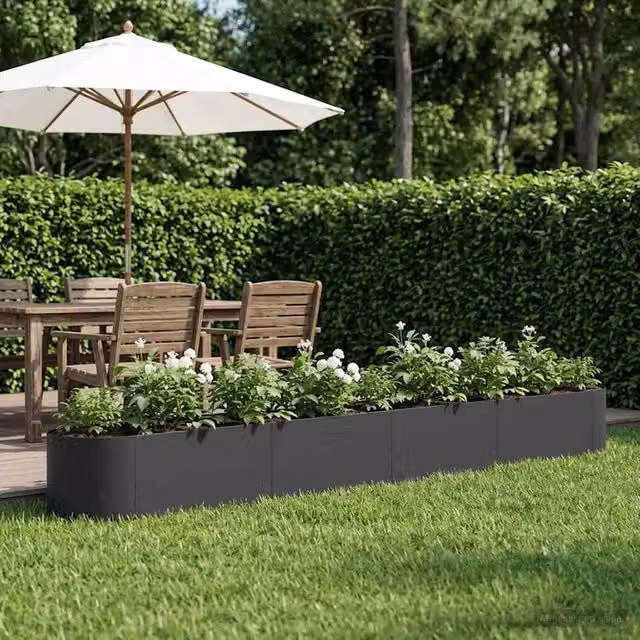 Letto rialzato da giardino vidaXL in acciaio nero L: 380 cm, P: 40 cm, H: 40 cm
