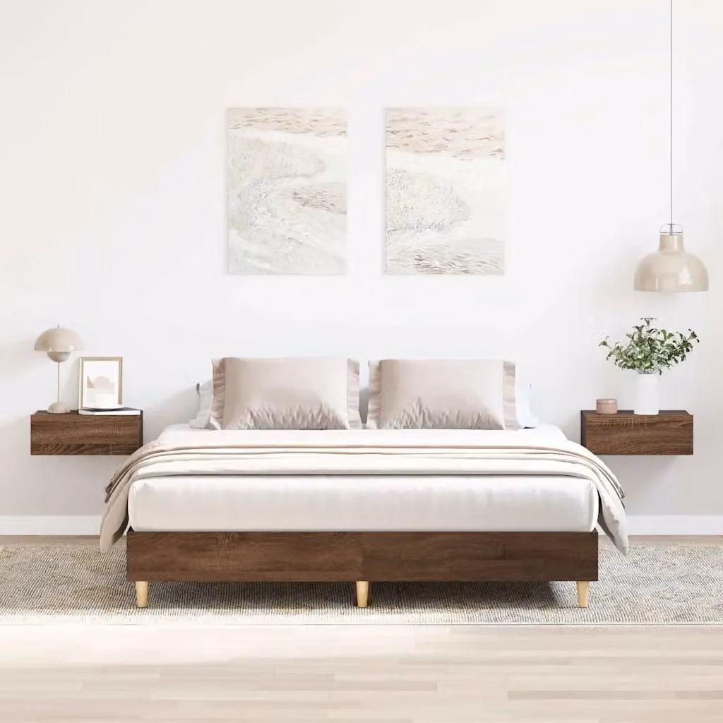 Letto matrimoniale DESIGN IN in legno marrone con doghe in legno L/P/H: 200 x 140 x 203 cm – 2