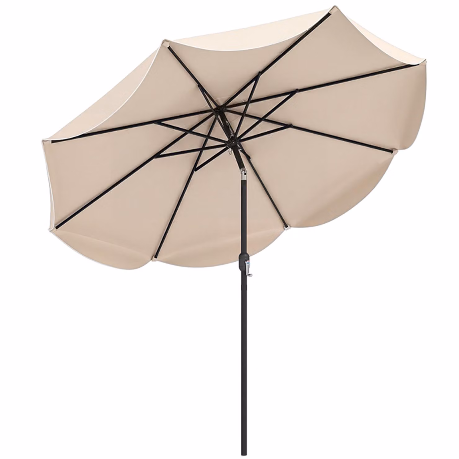 Ombrellone da giardino KOMFOTTEU con protezione solare e inclinazione regolabile, ombrellone da terrazza con manovella, ombrellone per terrazza, picnic, caffetteria, φ270 x 245 cm