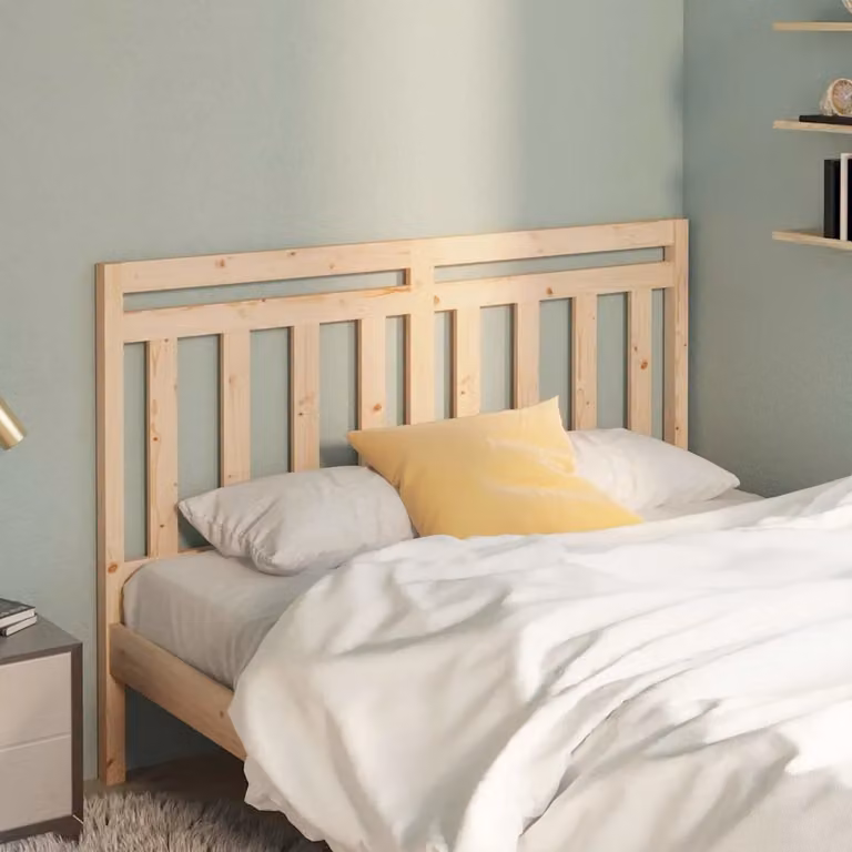 Testiera per letto vidaXL in legno massello di pino naturale stile rustico L: 140 cm, H: 100 cm, P: 4 cm