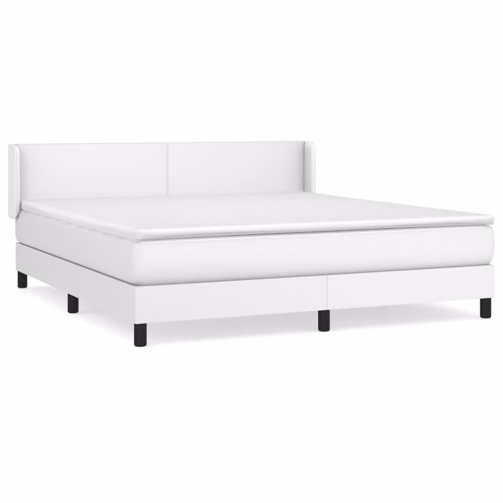 Giroletto a Molle con Materasso Bianco 160x200 cm in Pelle finta