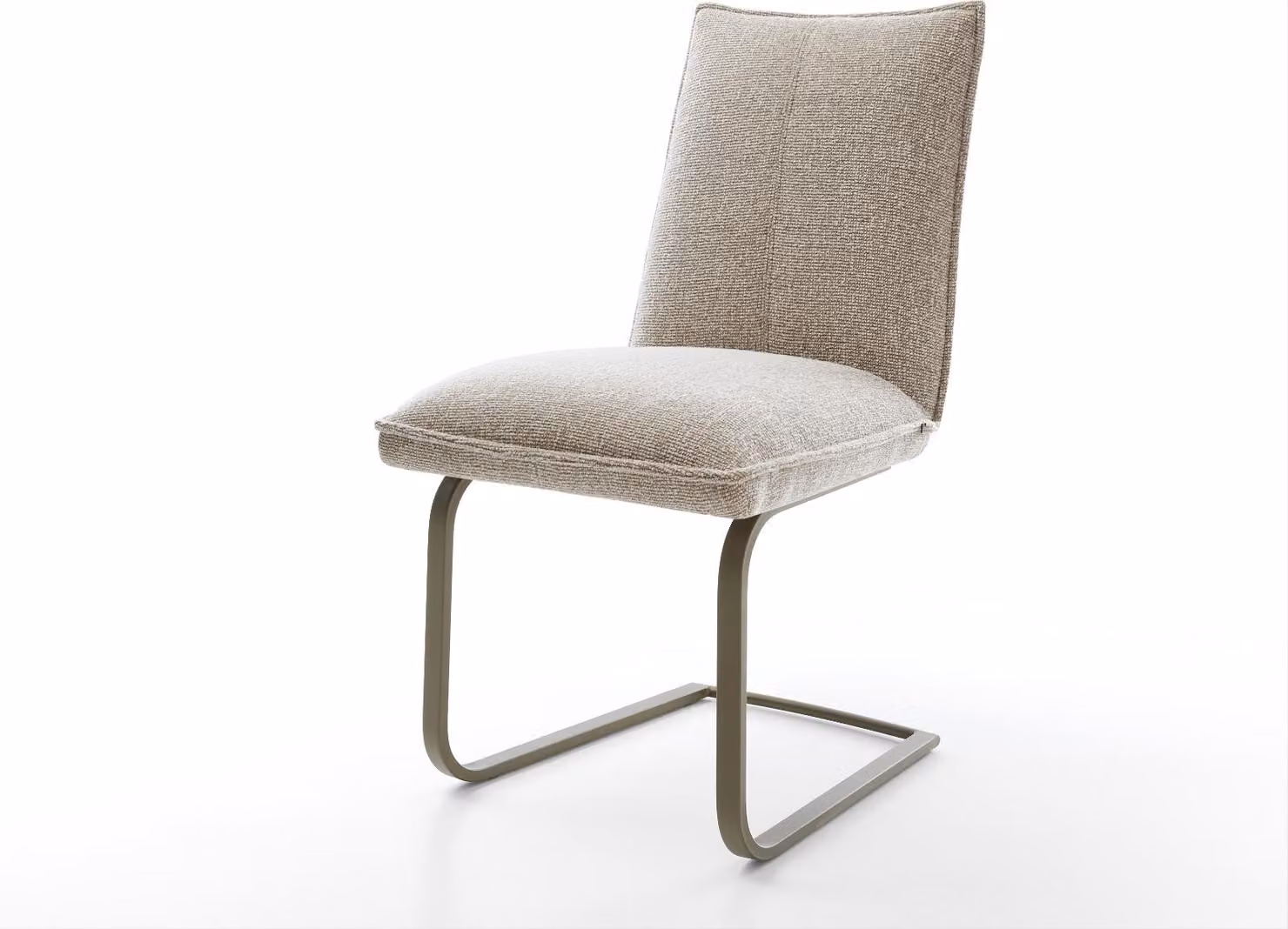 DELIFE sedia a sbalzo Lelio-Flex tessuto Soft Beige sedia a sbalzo finitura effetto piatto nucleo di molle tascabili in titanio