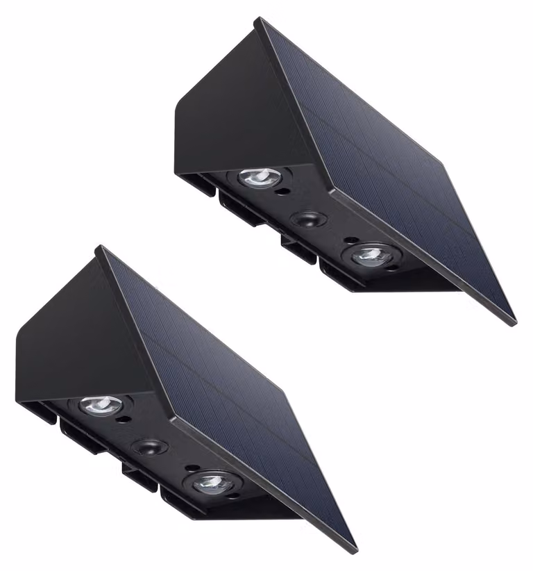 Lampioni solari a LED, set da 2, 18 cm, bianchi, per uso esterno