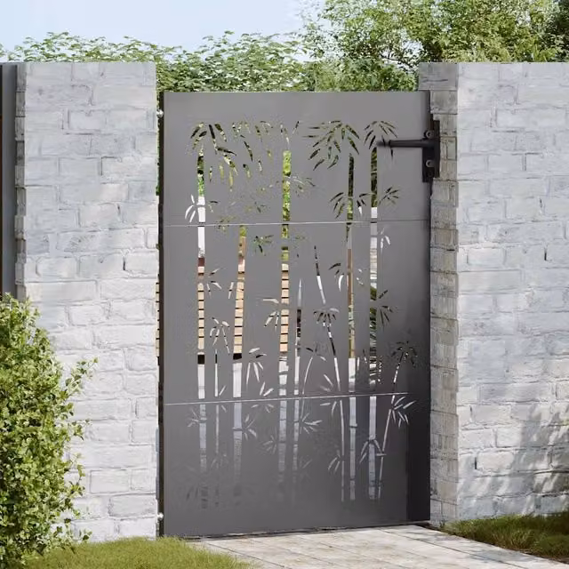 Cancello da giardino 85 x 150 cm Nero Bloccabile 42015871