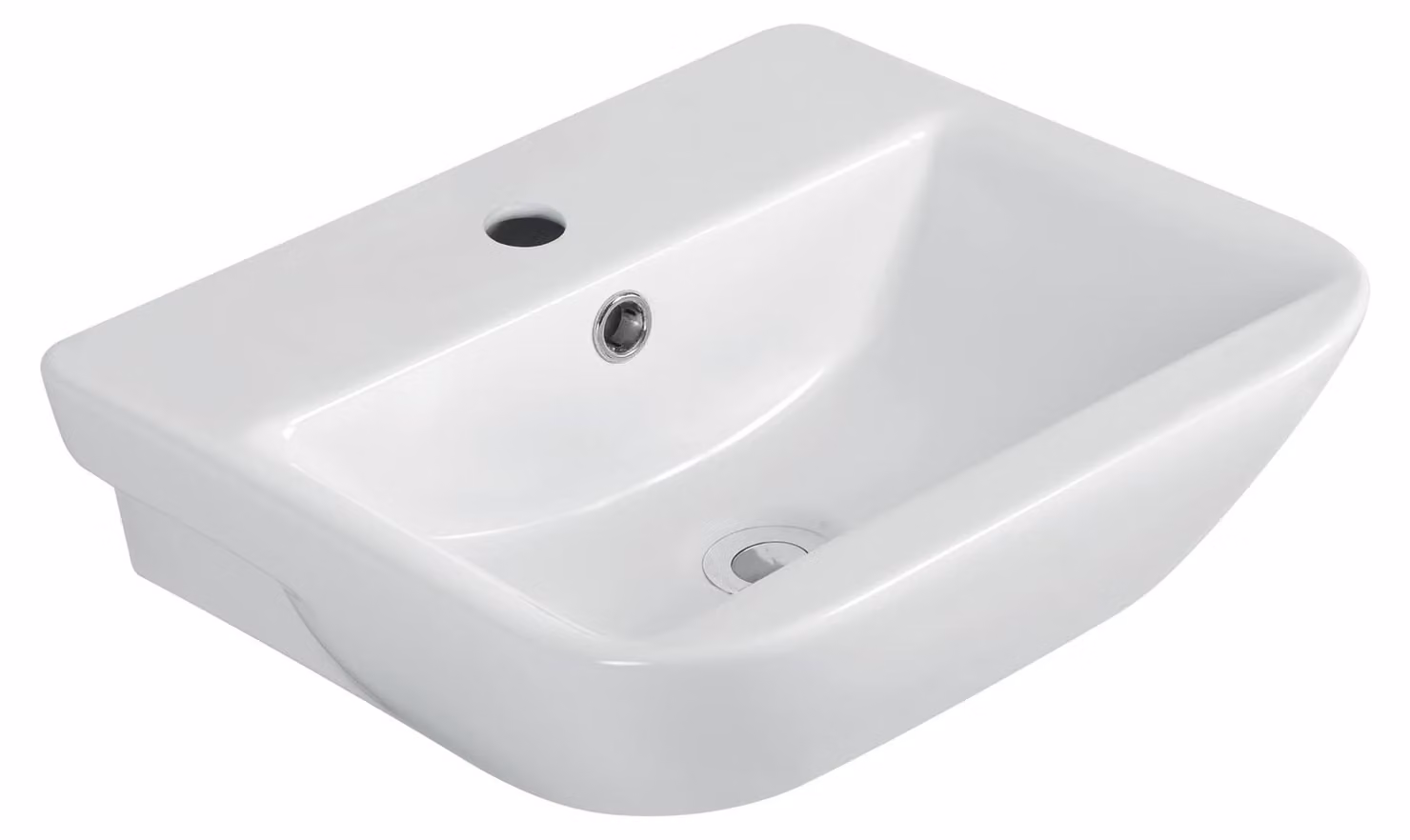 Lavabo sanicomfort LENAKA, 55 cm, lavabo in Vetroceramica sanitaria, bianco