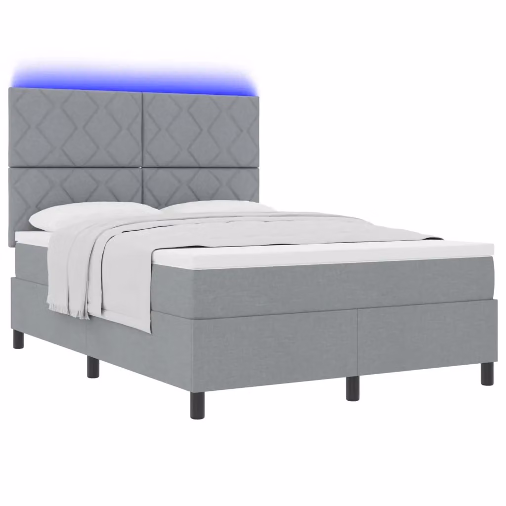 Letto moderno con materasso a molle a tasche vidaXL in tessuto grigio L: 160 cm, P: 200 cm – 2