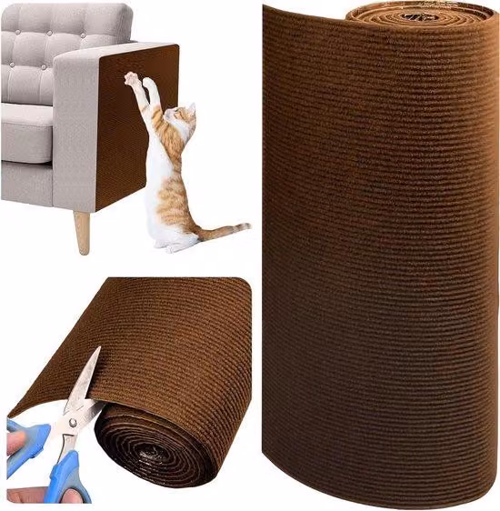 Tappetino anti-graffi autoadesivo per gatti - Grattino per mobili - Protegge i mobili dai graffi dei gatti (40 x 200 cm, marrone scuro)