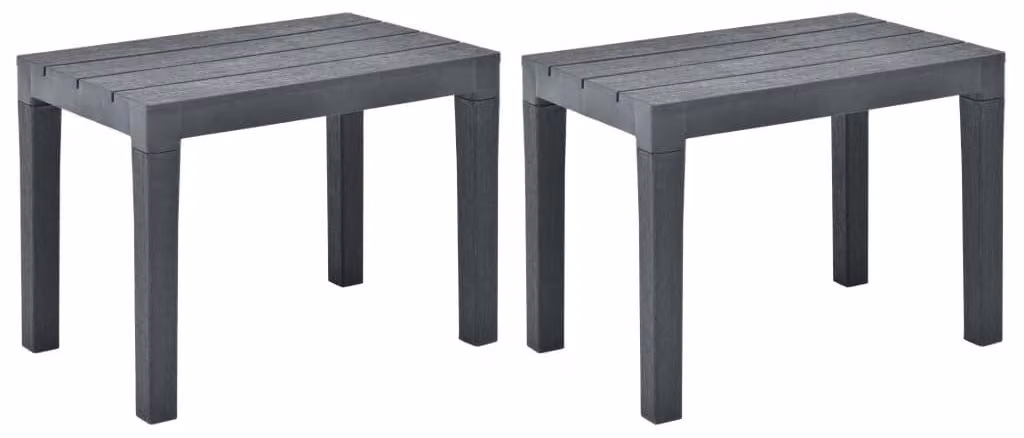 Set di due sedie da giardino - Colore antracite - Materiale plastico - Dimensioni: 60 x 38,5 x 45 cm
