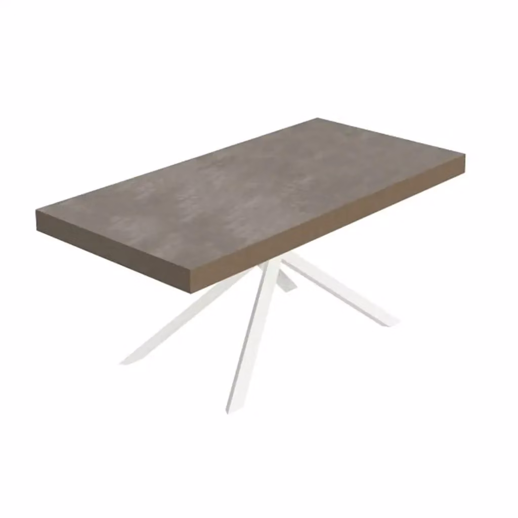 Tavolo allungabile moderno Itamoby Niket color tortora con gambe bianche L: 180-440 cm, P: 90 cm, H: 74 cm – 2