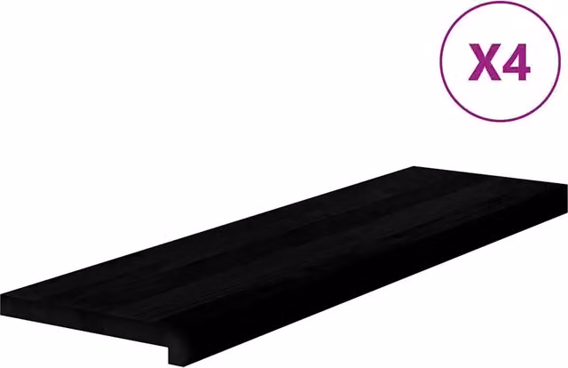 Gradini 4 pz | Tappetini per scale autoadesivi Marrone Scuro 90x25x2 cm Legno Massello Rovere