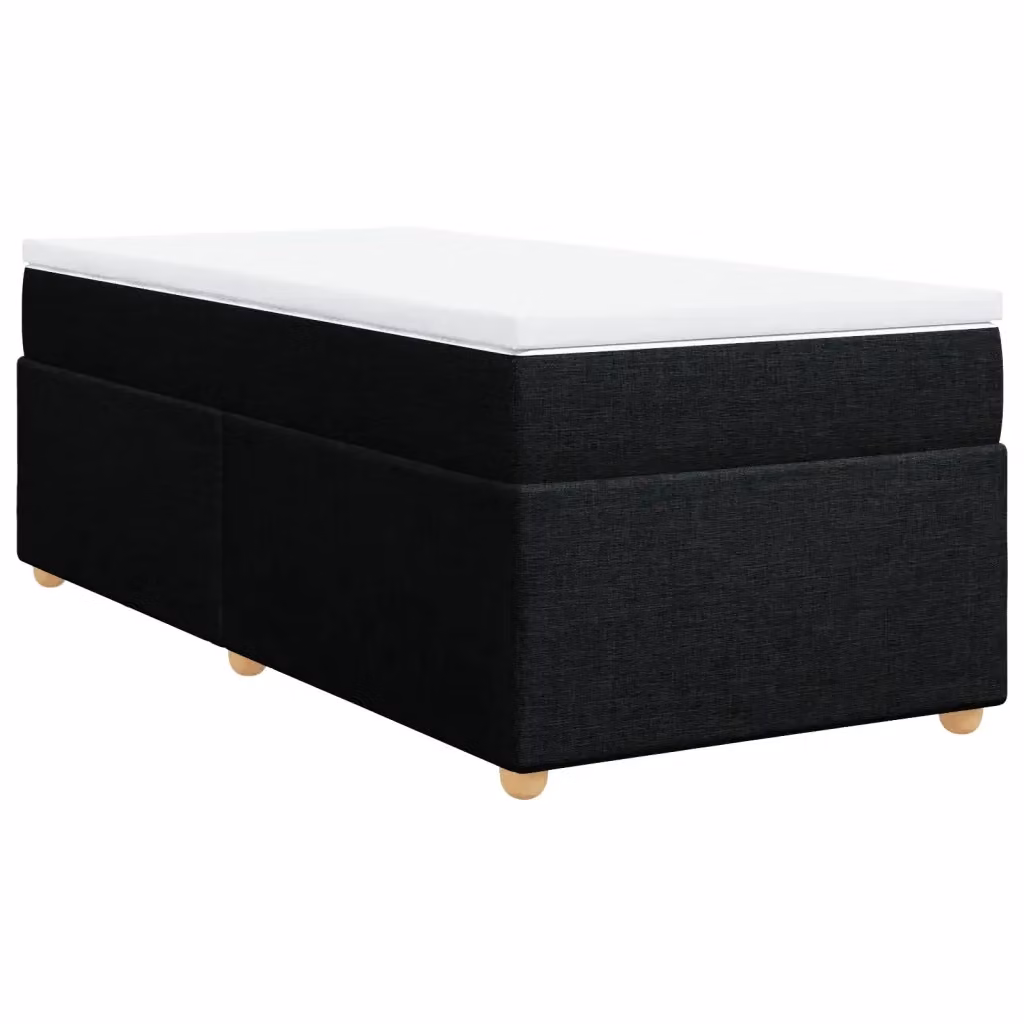Letto con Giroletto a Molle e Materasso vidaXL in Tessuto Nero L: 90 cm, P: 200 cm – 2