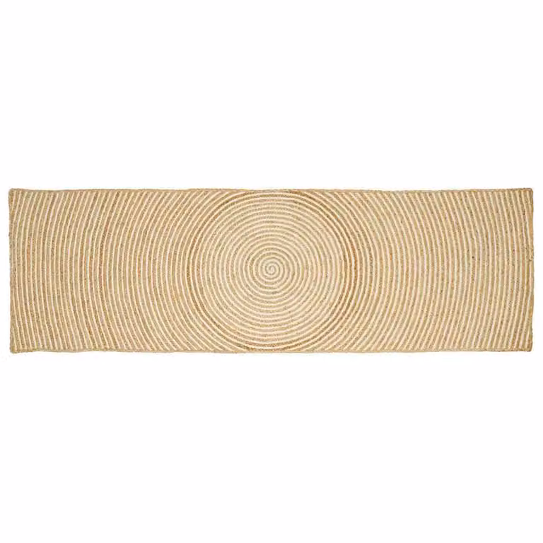 Tappeto da area vidaXL in juta bianco e beige, moderno e lavabile, L 80 cm x P 200 cm