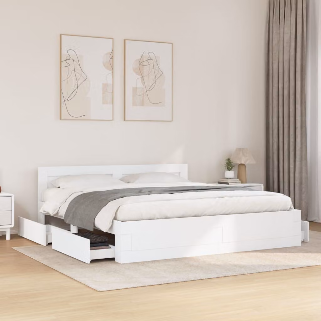vidaXL Giroletto con Testiera Bianco L/P/H: 180 x 200 x 183 cm – 1