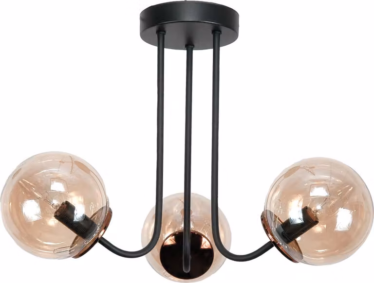 Lampada A Sospensione In Vetro Nero Amber 15-202 Gosti